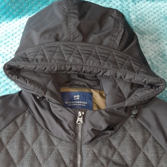 Scotch & Soda Men's Quilted Puffer Jacket - Dark Gray NWOT - Picture 8 of 16